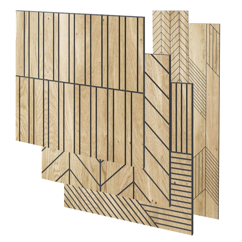 Pannelli fresati in rovere impiallacciato