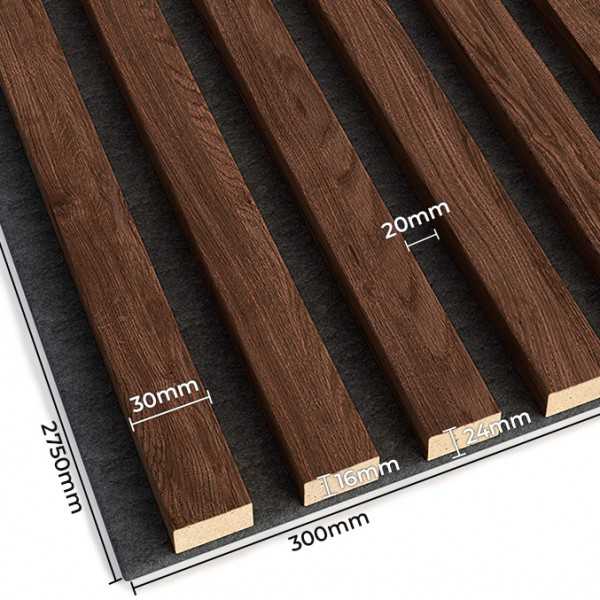 Pannello acustico - 275x30x2,5cm - Noce Alpino - immagine 2