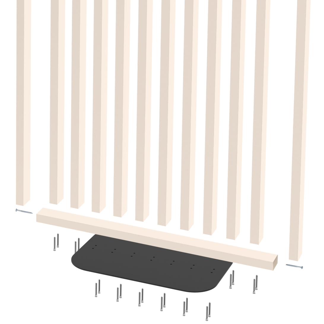 Parete divisoria mobile XL a lamelle con base in acciaio